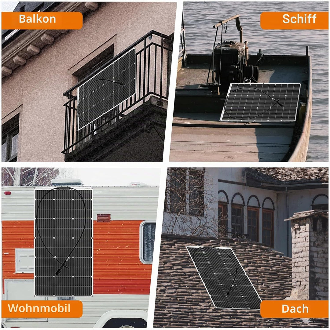 Aysolar 100 Watt 12 Volt Solarpanel Flexibel Kit Monokristallines Flexibel Fotovoltaik Solarmodul mi
