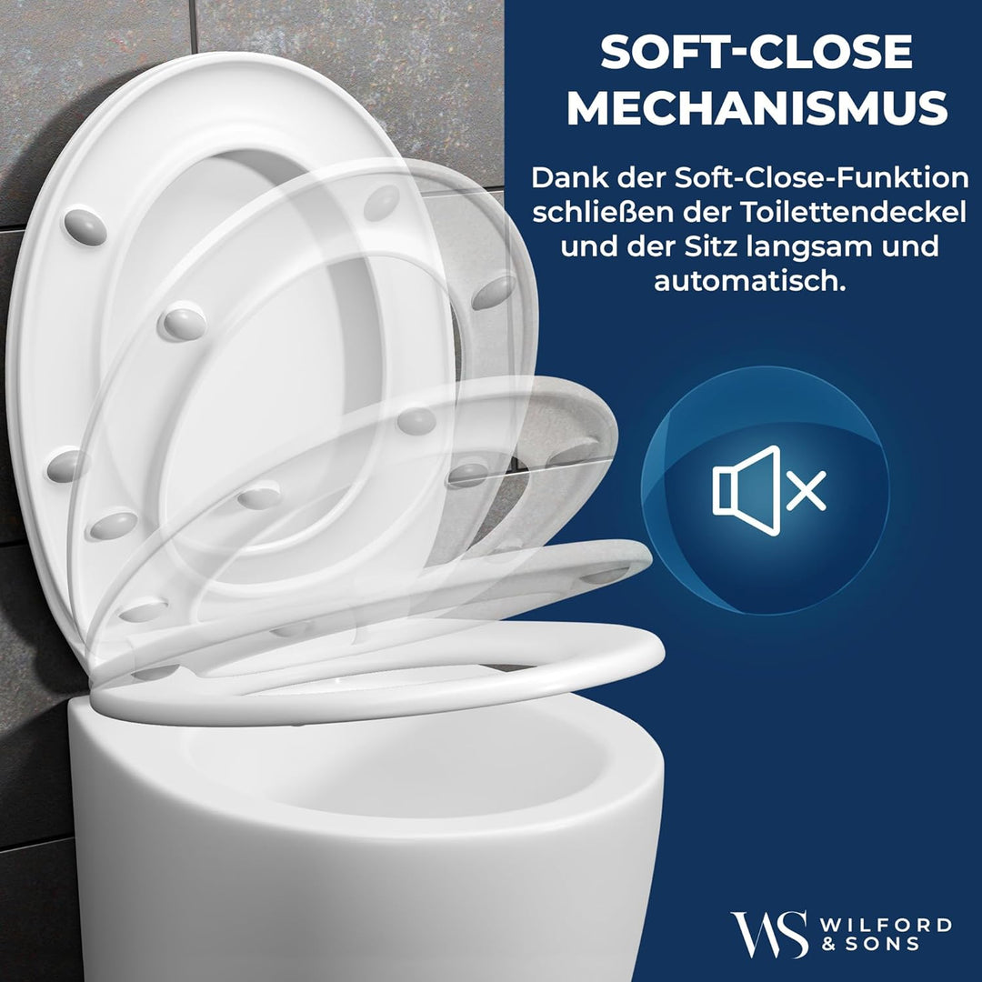 Cosondo PREMIUM Toilettendeckel - WC Sitz mit Absenkautomatik - Klodeckel O-Form weiss - Hochwertige