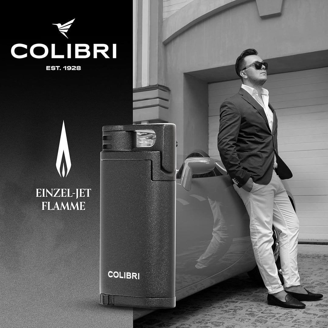 Colibri Belmont Sturmfeuerzeug - Windbeständig - Grosse Einstellrad - Jet Feuerzeug Mit Einzel Jetfl