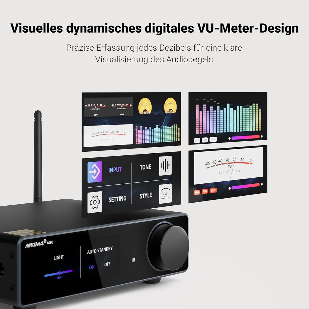 AIYIMA A80 Leistungsverstärker DAC mit PFFB TPA3255D2 Stereo HiFi 2.0 Kanal Klasse D Bluetooth Verst