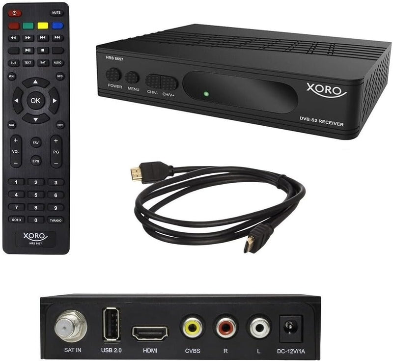 Xoro HRS 8657 HD-Receiver für digitales Satellitenfernsehen (DVB-S2) mit USB Mediaplayer für Video-,