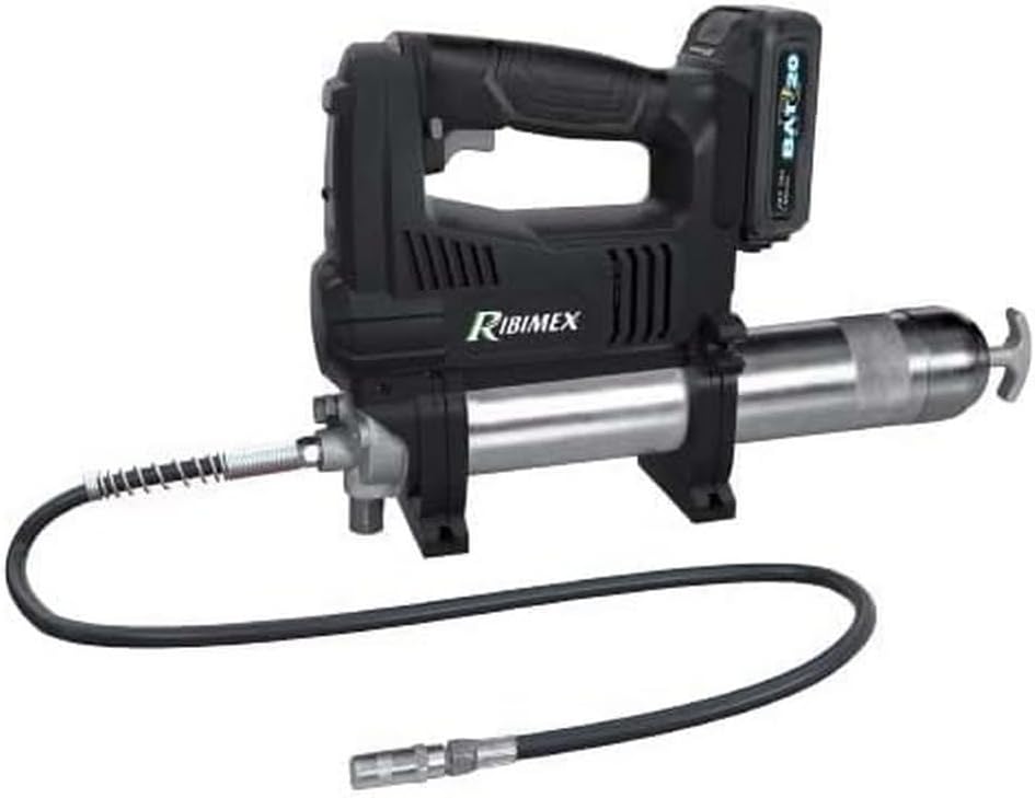 Ribimex PRBAT20/GRSB RIBIMEX-PRBAT20/GRSB-Fettpresse-RBAT20 (ohne Akku und Ladegerät), Schwarz, 410m