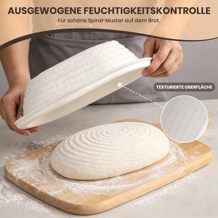 2er Set ovale Banneton-Gärkörbe aus Zellstoff für Sauerteigbrot, Gärkörbe für handwerklich hergestel