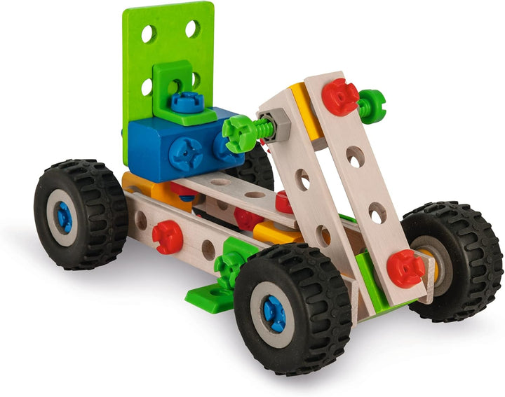 Eichhorn 100039028 - Constructor-Buggy 110-tlg., Holz-Konstruktions-Set, 4 Verschiedene Modellvarian