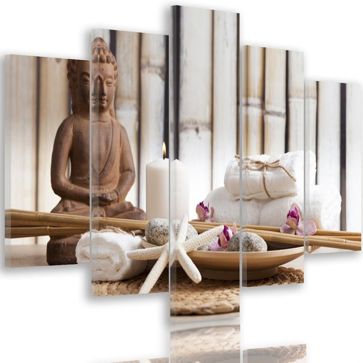 Feeby. Leinwandbild - 5 Teile - Bilder, Wand Bild, Wandbilder, Kunstdruck XXL, 5-Teilig, Typ A, 200x