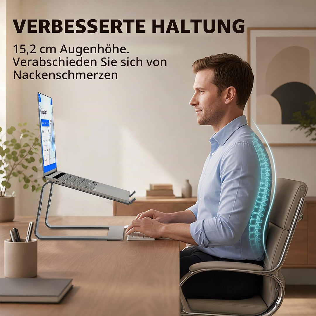 Orionstar Laptop Ständer, Ergonomischer Laptop Stand für Schreibtisch, Aluminium Laptop Halterung mi