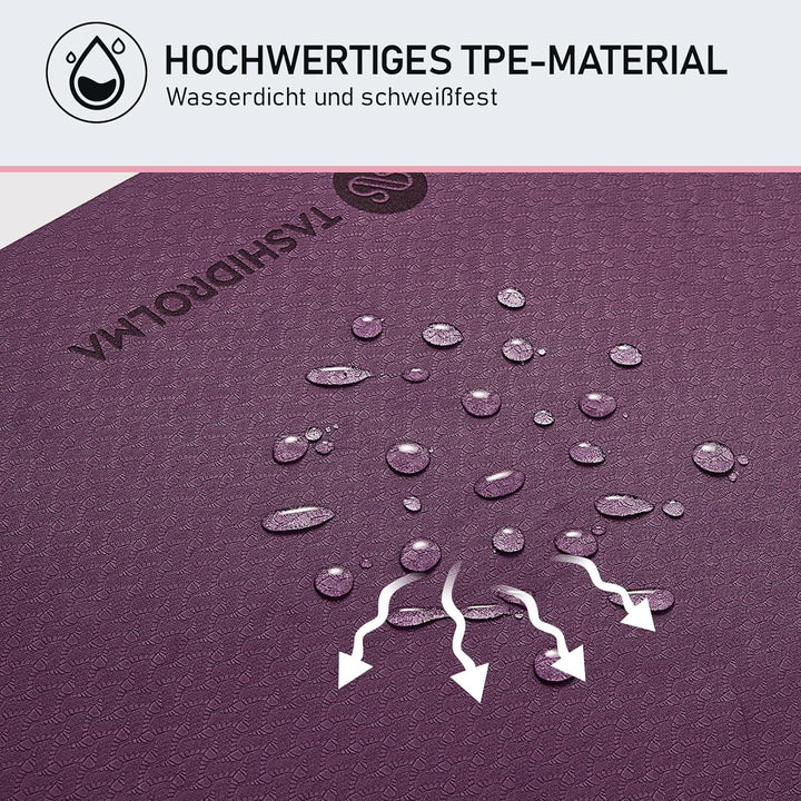 Yogamatte Rutschfest, Gymnastikmatte Mit Tragegurt, Sportmatte Für Fitnessstudio, Zuhause, Reisen, 1