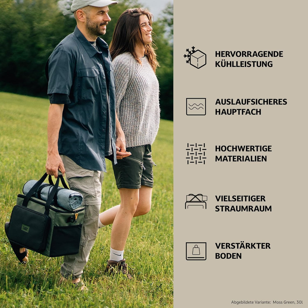 Campo Libre.® Hulk I Premium Camping Kühltasche 30l & 20l I Kühltasche klein mit Wasserdichten Reiss
