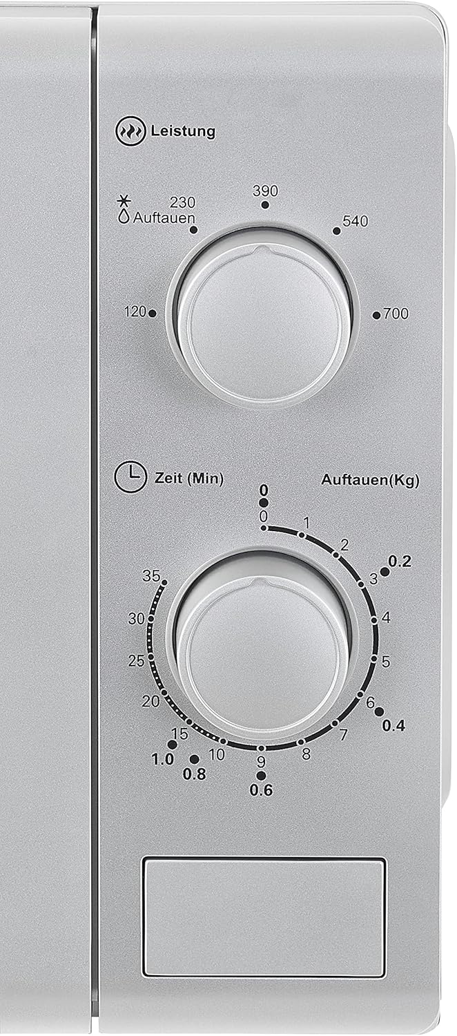 Exquisit® Mikrowelle, 20 l, 700 W, 5 Leistungsstufen, silberfarben, lackierte Innenausstattung, Schn