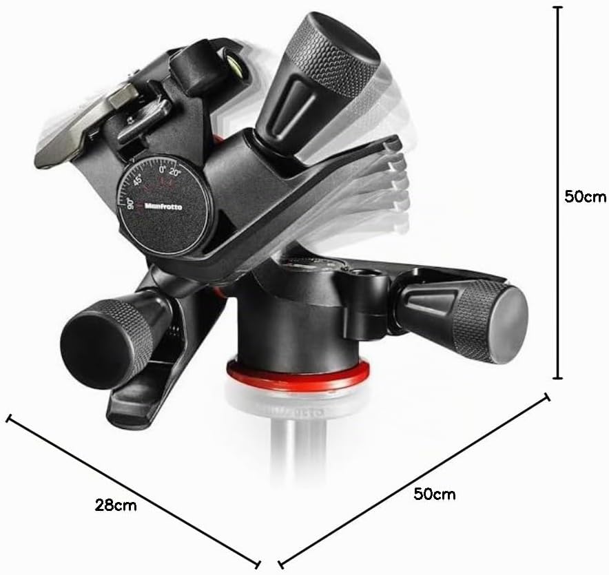 Manfrotto 3-Segment Stativ Kit mit 3-Wege-Neiger aus Aluminium, Fotostativ mit Move Quick Release Sy