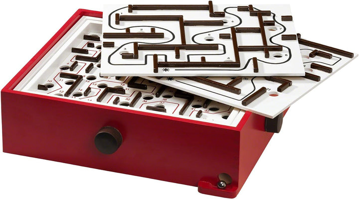 BRIO 34020 Labyrinth mit Übungsplatten, rot ab 6 Jahren &amp; Spiele 34017 Holz-Flipper Space Safari - P