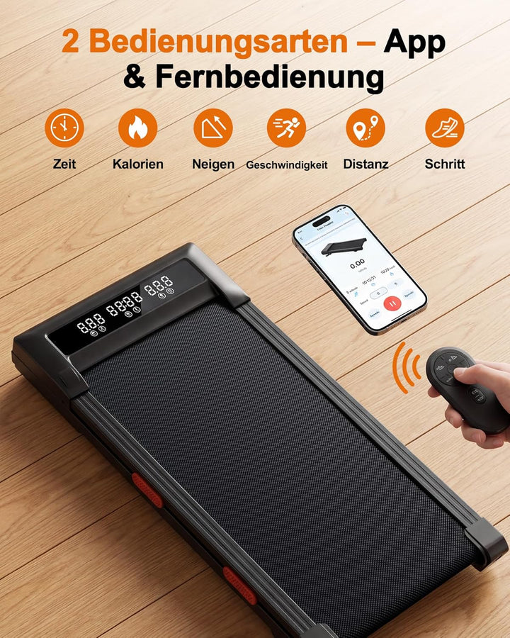 Raceable Walking Pad mit Steigung, Lacuffy Laufband für Zuhause mit APP-Steuerung, unter dem Schreib