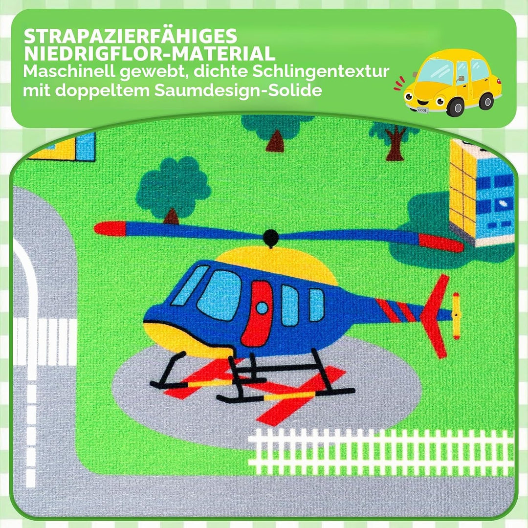 Capslpad Kinder Spielmatte ø120cm rutschfeste Kinderteppich Spielmatte für Spielzeugautos Waschbar S