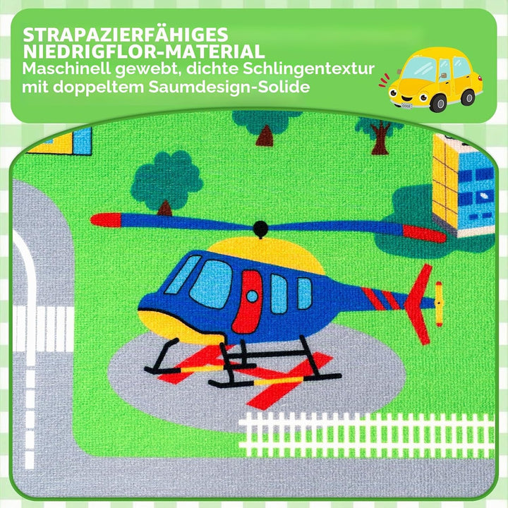 Capslpad Kinder Spielmatte ø120cm rutschfeste Kinderteppich Spielmatte für Spielzeugautos Waschbar S