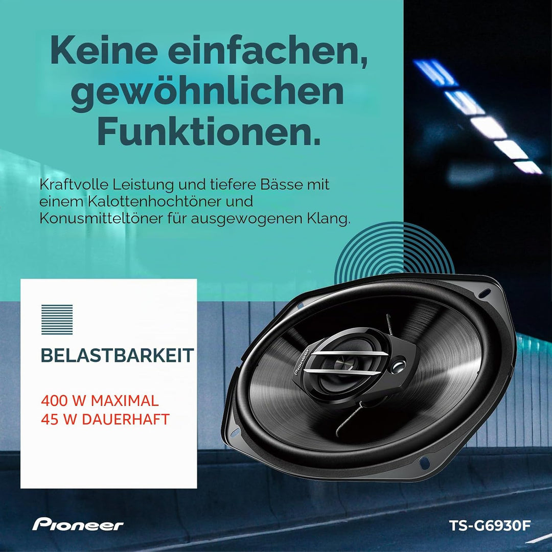 Pioneer TS-G6930F 6" x 9" (ca. 15x23 cm) 3-Weg-Koaxiallautsprecher Set mit 2 Lautsprechern (je 400 W