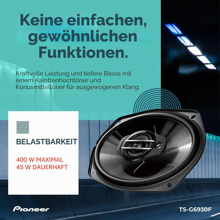 Pioneer TS-G6930F 6" x 9" (ca. 15x23 cm) 3-Weg-Koaxiallautsprecher Set mit 2 Lautsprechern (je 400 W