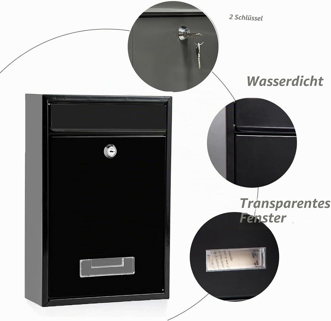Wandbriefkasten, Briefkasten für aussen, wasserdichter Wandpostkasten für Briefe Stilvolle sichere P