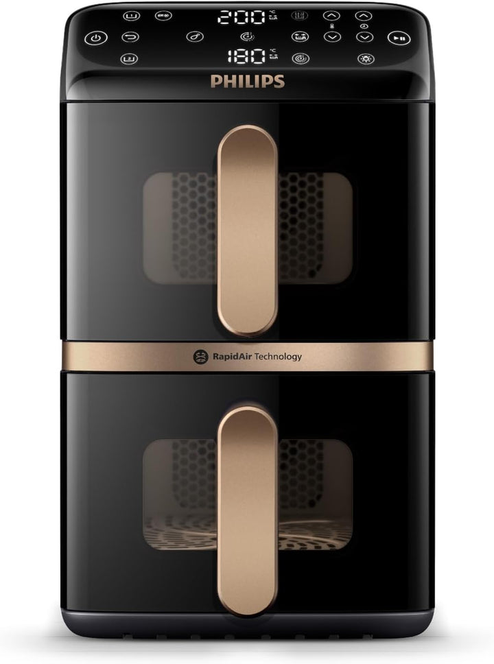 Philips Airfryer 4000 Series Stacked Dual Basket, Gestapelte Heissluftfritteuse mit 2 Körben, 10L, R