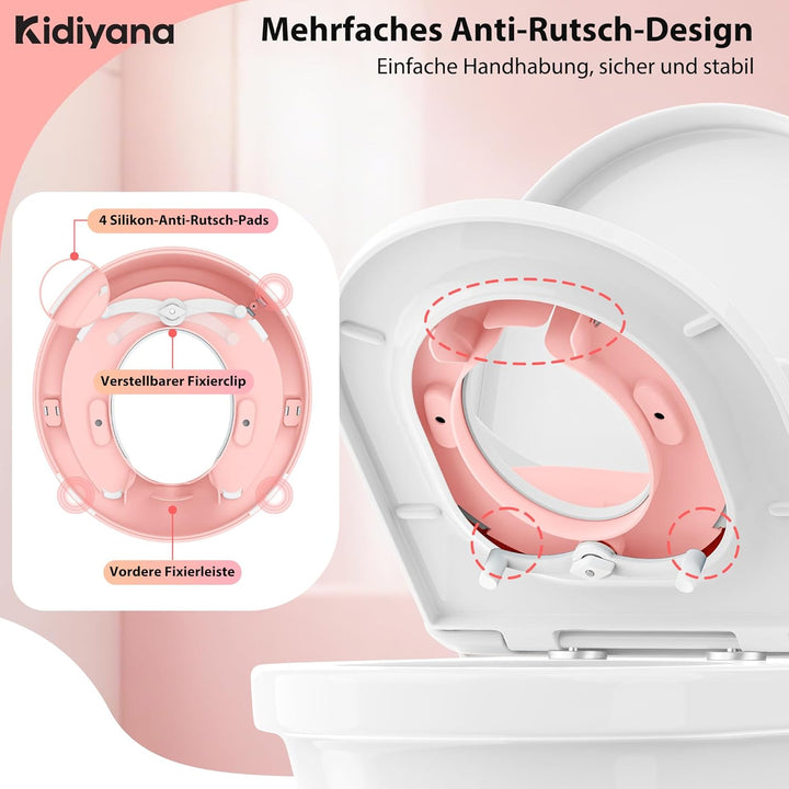 Toilettenaufsatz für Kinder, Kinder Toilettensitz mit weichem, abnehmbarem Sitzpolster, rutschfester
