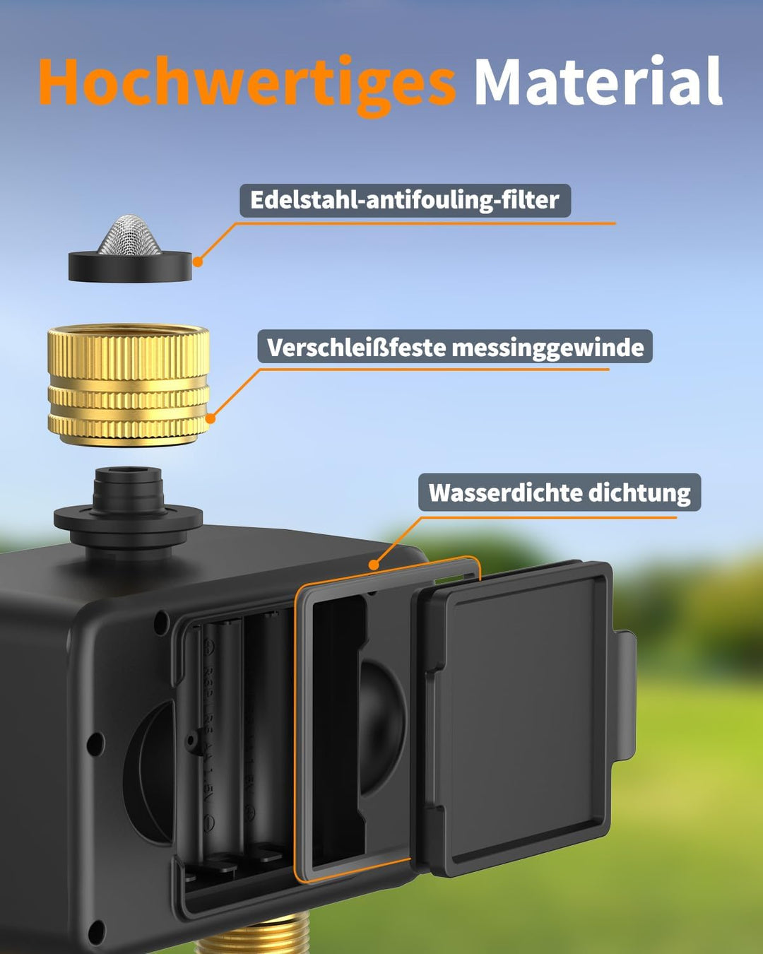 Diivoo Bewässerungscomputer WLAN 2 Ausgänge mit RFID-Gateway, Smart Wasserzeitschaltuh mit App, 6 Be