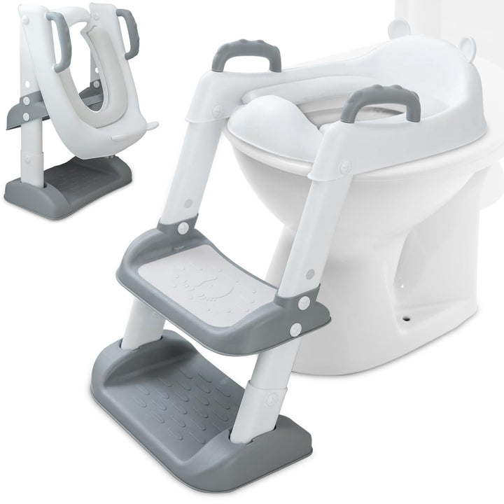 Toilettensitz Toilettentrainer mit Treppe und Griffe Faltbar Kinder WC Sitz Toilette Toilettentraine