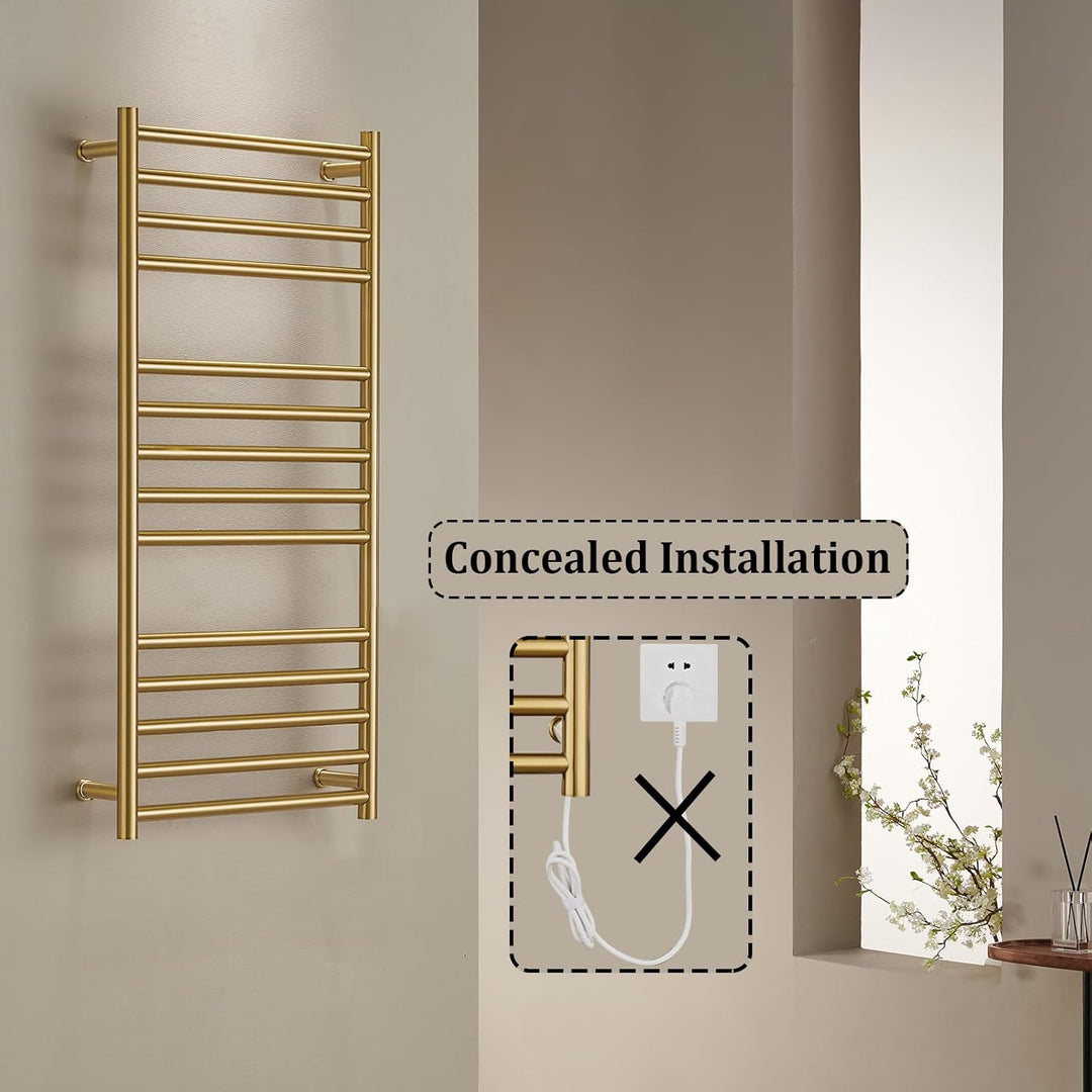 SWHC Badheizkörper Elektrisch Gold Handtuchheizkörper Elektrisch 110 x 52 x 12 cm Heizkörper Heizung