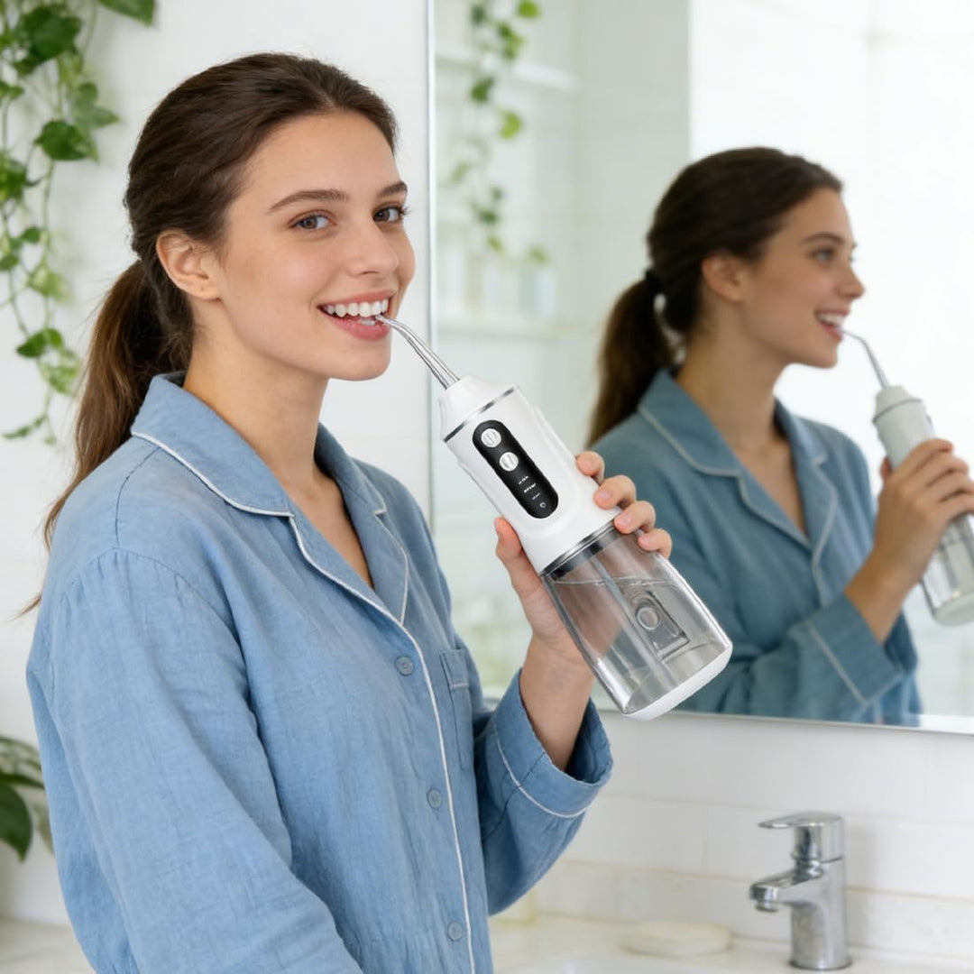 Munddusche Kabellos Elektrische, Munddusche Testsieger 2025 mit 380ML Wassertank, 3 Modi Waterflosse