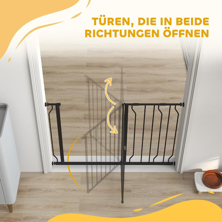 PawHut Hunde Türschutzgitter Treppenschutzgitter, 75-115 cm Hunde Türgitter, Baby Türgitter, Klemmgi