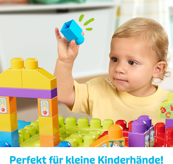 MEGA CNM42 Bloks BAU- und Spieltisch mit grossen Bauklötzen, Bauspielzeug für Kleinkinder (30 Teile)