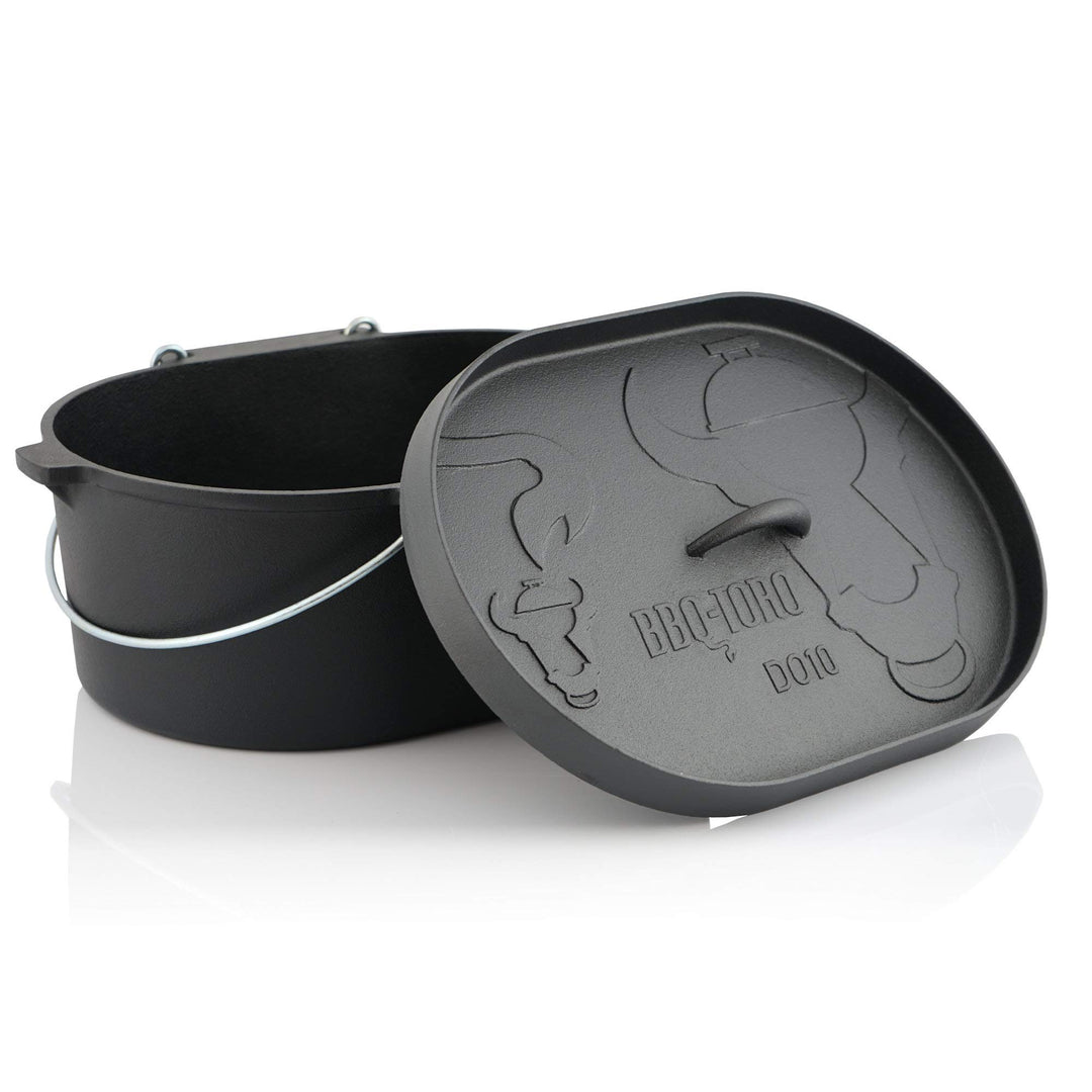 BBQ-Toro Dutch Oven DO10 I 9,3 Liter Gusseisen Kochtopf ohne Füsse I bereits eingebrannt - preseason
