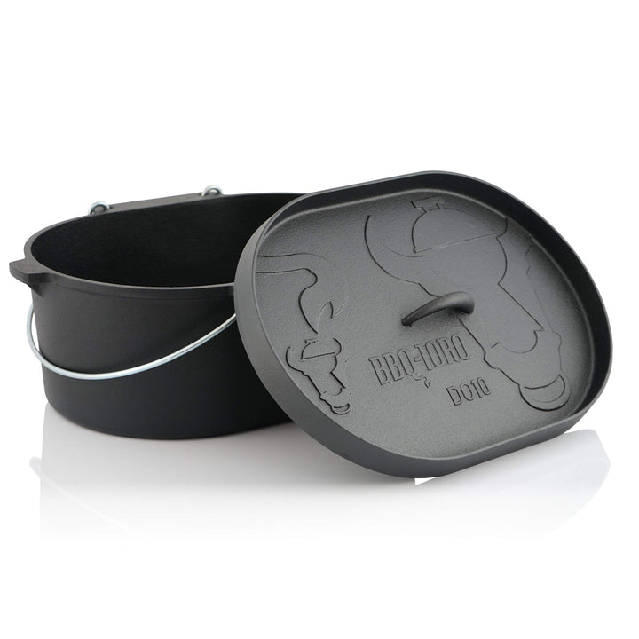 BBQ-Toro Dutch Oven DO10 I 9,3 Liter Gusseisen Kochtopf ohne Füsse I bereits eingebrannt - preseason