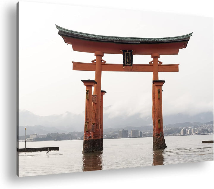 deyoli ehrwürdig japanisches Schreintor Format: 80x60 als Leinwandbild, Motiv fertig gerahmt auf Ech