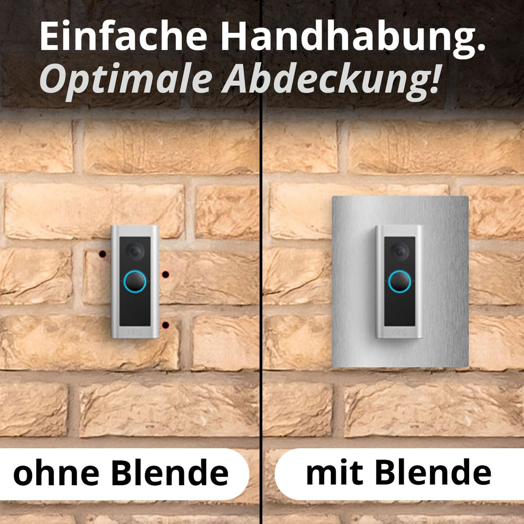 iSecur Blende passend für Ring Videotürklingel aus Edelstahl I Doorbell Pro 2 I Klingelschild I 140