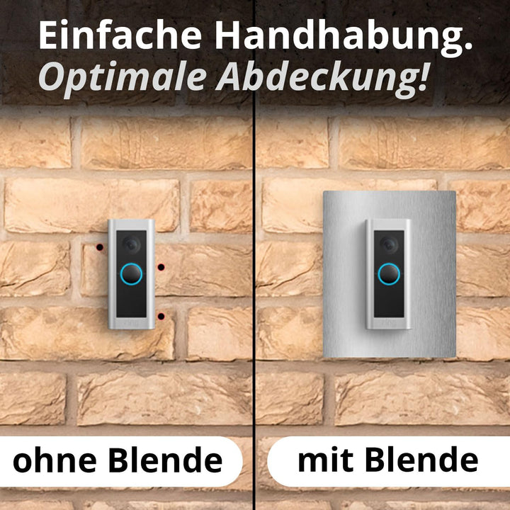iSecur Blende passend für Ring Videotürklingel aus Edelstahl I Doorbell Pro 2 I Klingelschild I 140