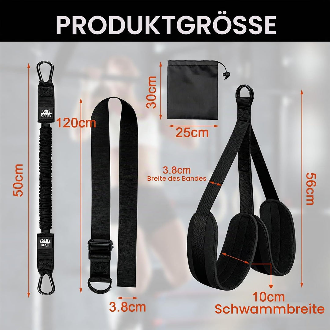 Klimmzug Bänder Set, Klimmzughilfe 75-300lbs mit Verstellbarem Widerstand und Höhe, Pull Up Band für