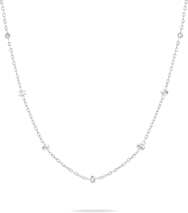 Tamaris Damen-Kette Edelstahl 7 Glasstein 32029090 Silber 45 cm, Silber 45 cm