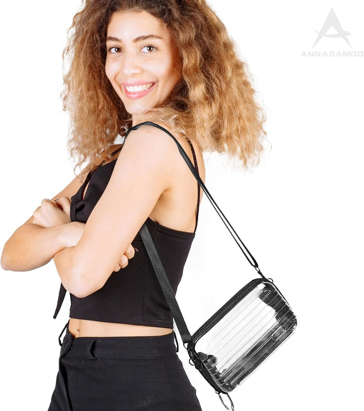 Mini Koffer Umhängetasche, Kleiner Koffertasche Handtasche Innentaschen Kosmetiktasche Hardcase mit
