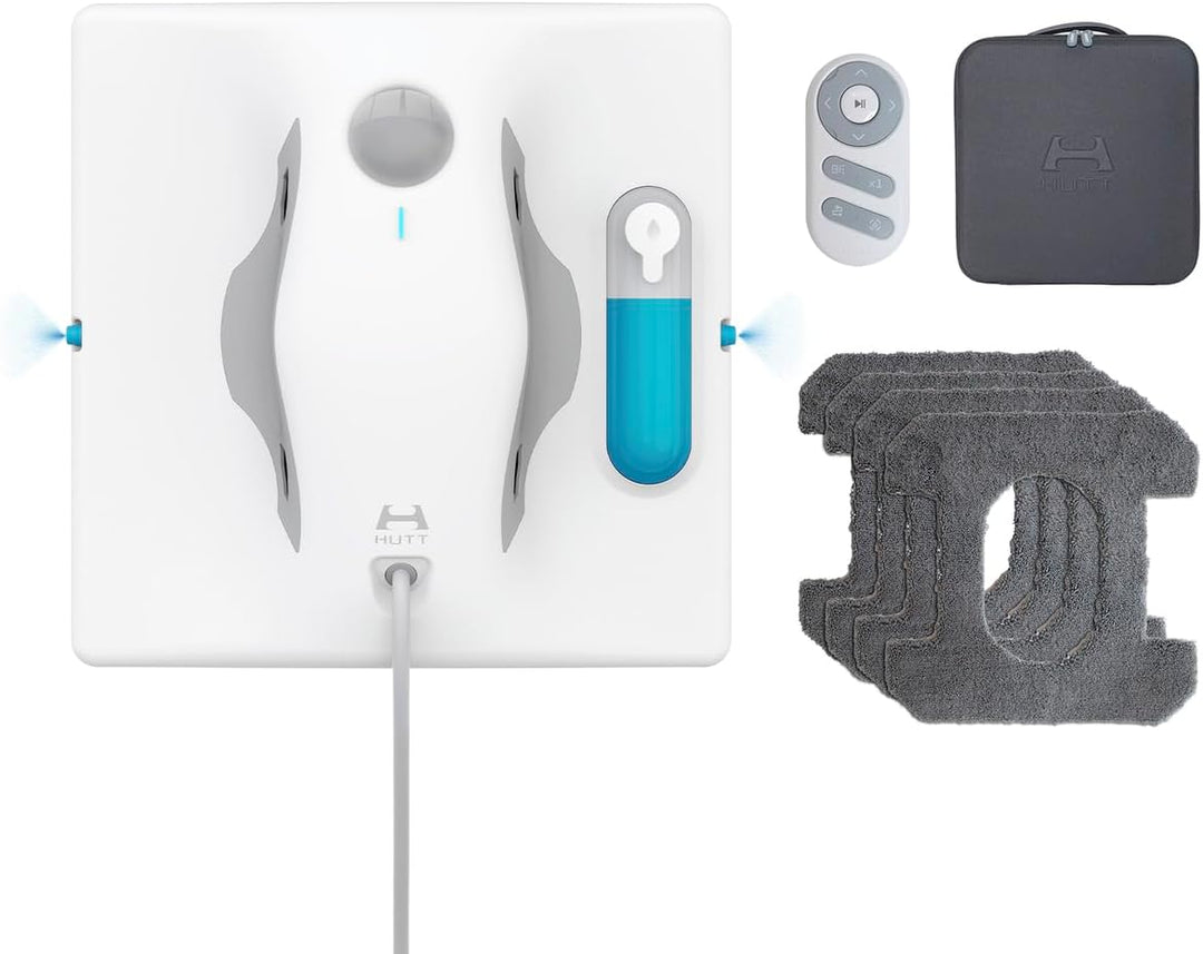 Hutt W8 Fensterputzroboter & Wischroboter für Flächen wie Fliesen, Spiegel etc (max 3800Pa Saugleist