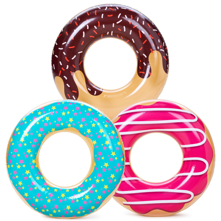 JOYIN 3 Pack Aufblasbarer Schwimmreifen mit Glitzern 32.5"/82.55cm, Schwimmring, Sommer Wasser Schwi