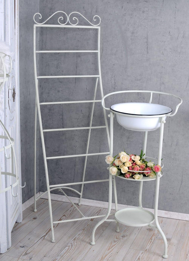 Handtuchleiter Weiss Handtuchständer Shabby Chic Metallständer usm039 Palazzo Exclusiv