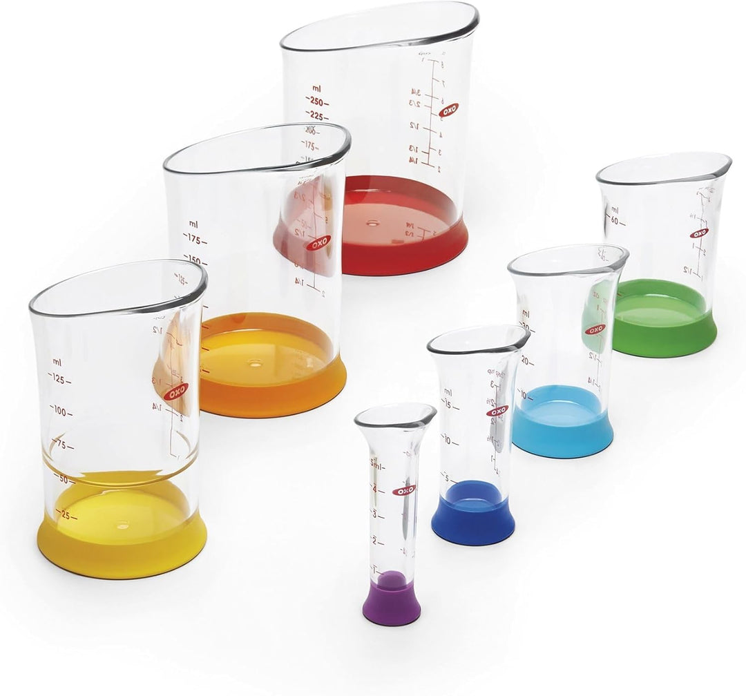 Zagg 1 OXO Good Grips 7-Piece Nesting Measuring Beaker Set, Multicolored, 18/8 Stainless Steel Einze