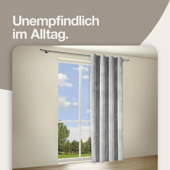 Happy Home Blickdichter Vorhang mit Ösen 140x235 cm – Verdunkelungsvorhang aus Polyester für Wohnzim