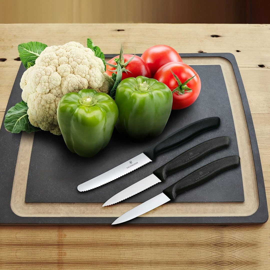 Victorinox Swiss Classic, Küchenmesser Set, 3teilig, Gemüse-, Tomaten- und Frühstücksmesser, Robuste