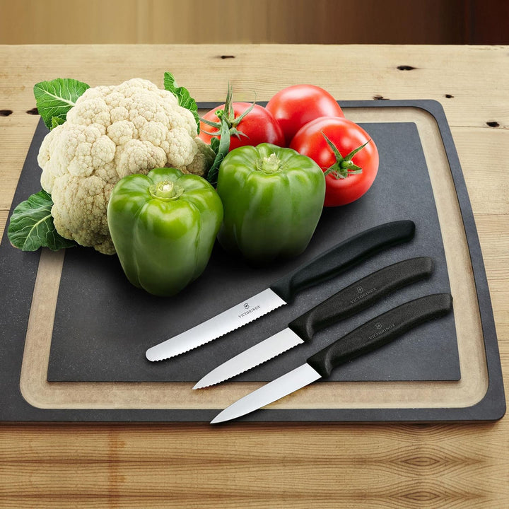 Victorinox Swiss Classic, Küchenmesser Set, 3teilig, Gemüse-, Tomaten- und Frühstücksmesser, Robuste