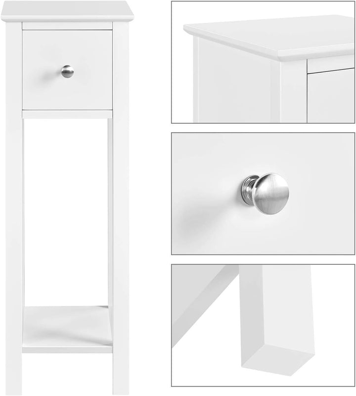 Yaheetech 2 STK. Telefontisch Weiss HBT: ca. 70 x 25 x 25 cm Beistelltisch mit Schublade Konsolentis