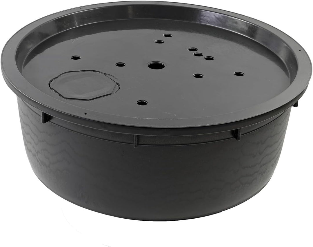 CLGarden Springbrunnenbecken Set mit ø 88cm GFK Deckel 150 Liter PE Becken für Springbrunnen Quellst