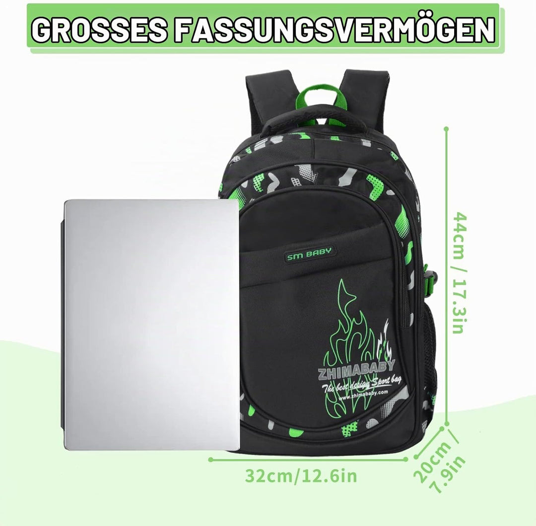 Amythe Kinderrucksack Schulrucksack Jungen Teenager, Lässiger Daypack Schule Leichter aus Nylon, 15-