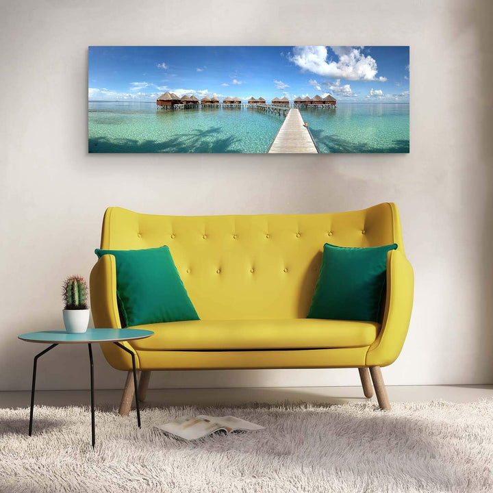 Startonight Bilder Insel im Paradies, Leinwandbilder Moderne Kunst, Strand Wanddeko Kunstdrucke, Wan