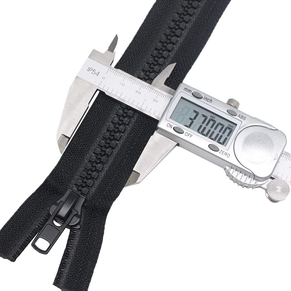 MebuZip 2 Stück 200 cm #10 Reissverschluss aus Kunststoff teilbar Schwarz 8,5mm Reissverschluss für