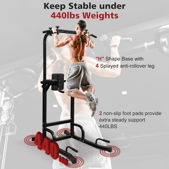 Dip Station Multifunktions-Dip Ständer, Freistehend Fitnessgerät für Calisthenics und Krafttraining,